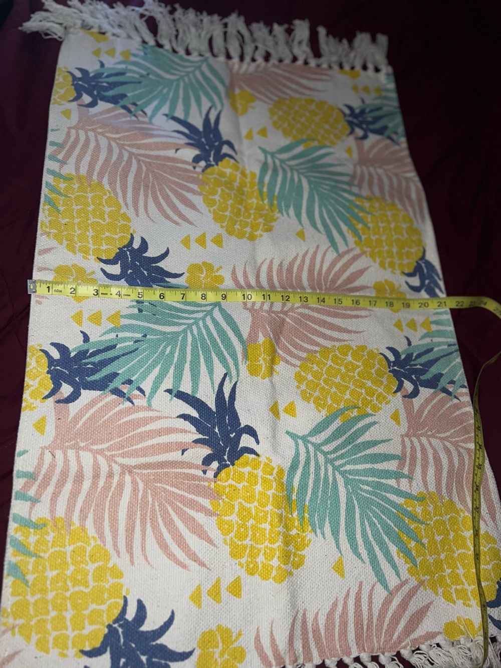 MINISO floor Matt Yellow Pineapple and palm leaves 80cm x 50cm/ 31.5in x 19.7in